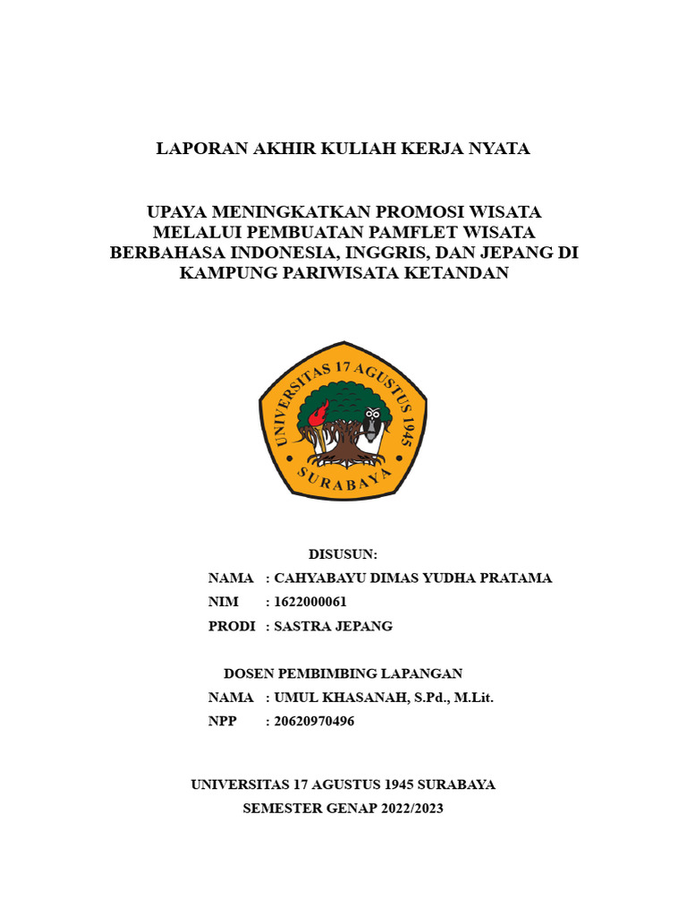 Picture of Pamflet Wisata Kampung Ketandan | PDF