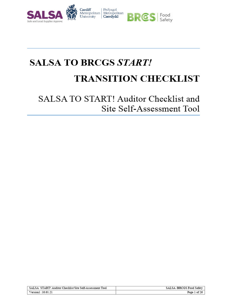 Transition-Salsa-Start - Self Assessment v110012021 | PDF