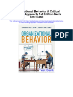 Organizational Behavior A Critical Thinking Approach 1st Edition Neck Test Bank