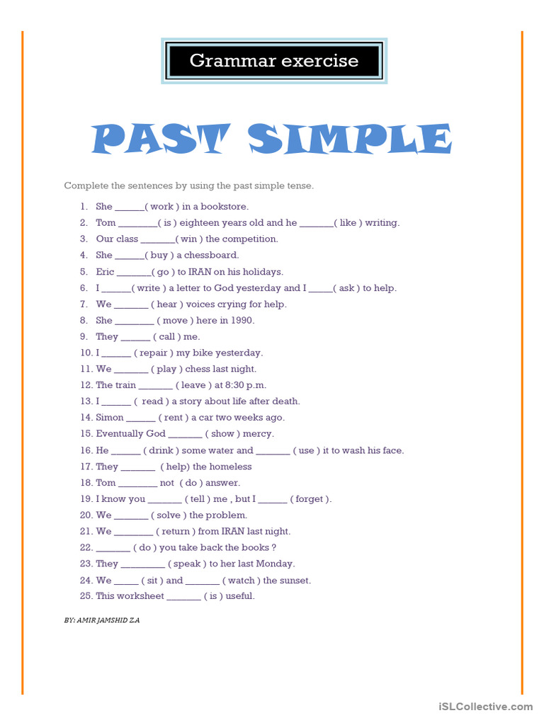 Homework Checkup or Quiz - Past Simple Verb | PDF | Language Arts ...