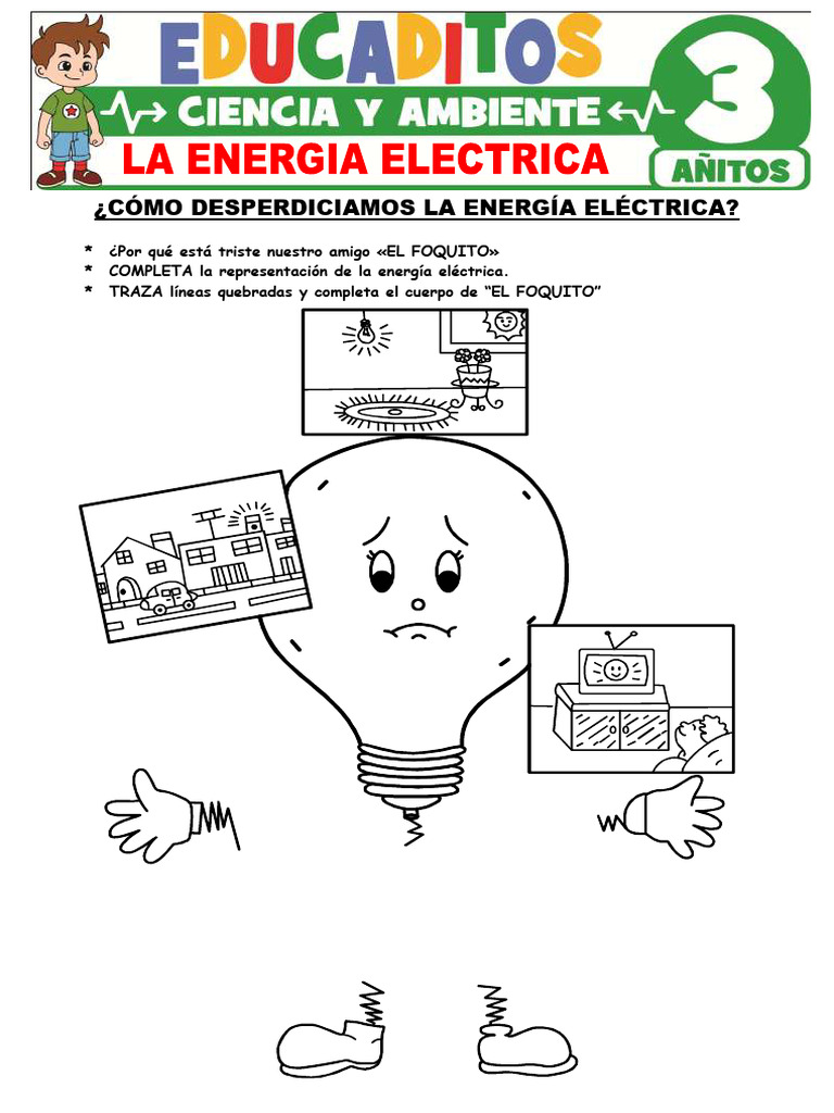 Ahorro de Energía para Niños: Actividades y Dibujos | PDF