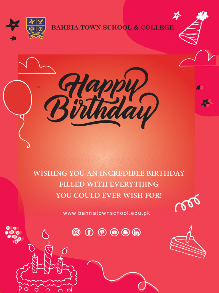 Birthday Cards Class 6 Onwards | PDF