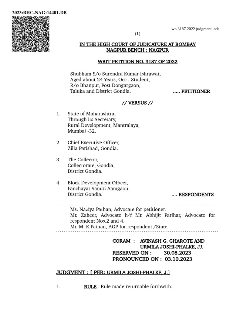 Compassionate Appointment Petition Ruling | PDF | Employment | Judgment ...