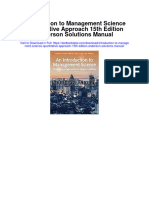 Introduction To Management Science Quantitative Approach 15th Edition Anderson Solutions Manual