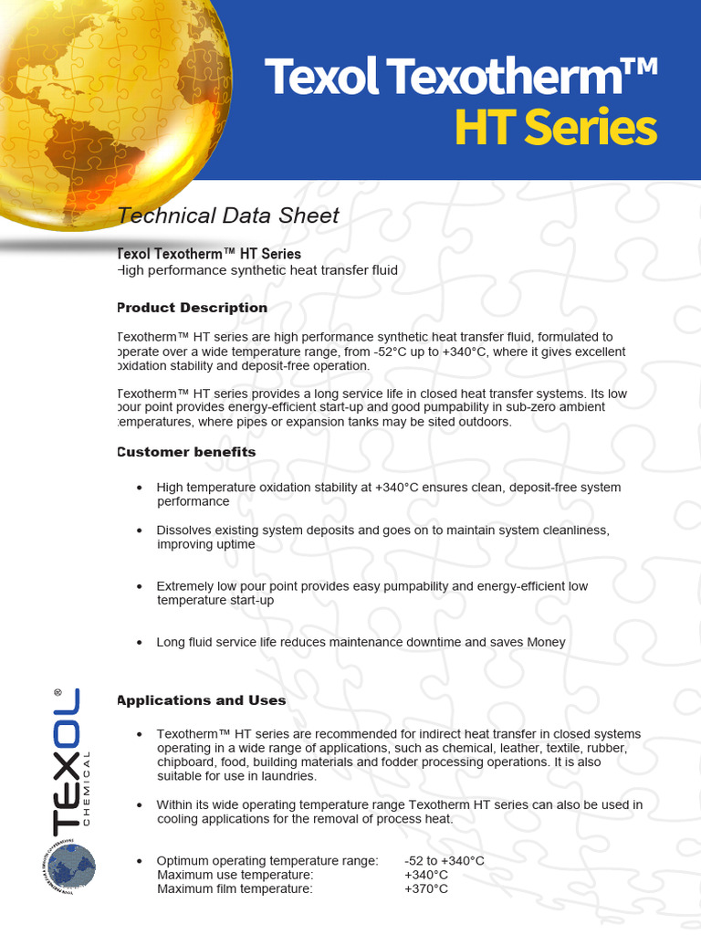 Texol Texotherm HT Series Irhdr8 | PDF | Heat Transfer | Coolant
