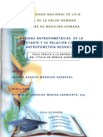 Medidas Antropometricas de La Gestante y Su Relacion Con La Antropmetria Neonatal