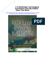 Introduction To Radiologic and Imaging Sciences and Patient Care 6th Edition Adler Test Bank