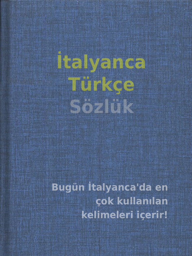 Dictionary Italian Turkish | PDF