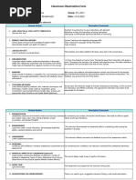 Classroom Observation Form