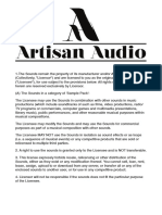 Artisan Audio EULA