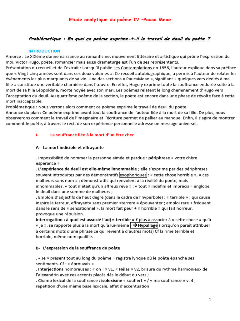 Analyse du poème 