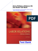 Labor Relations Striking A Balance 4th Edition Budd Test Bank