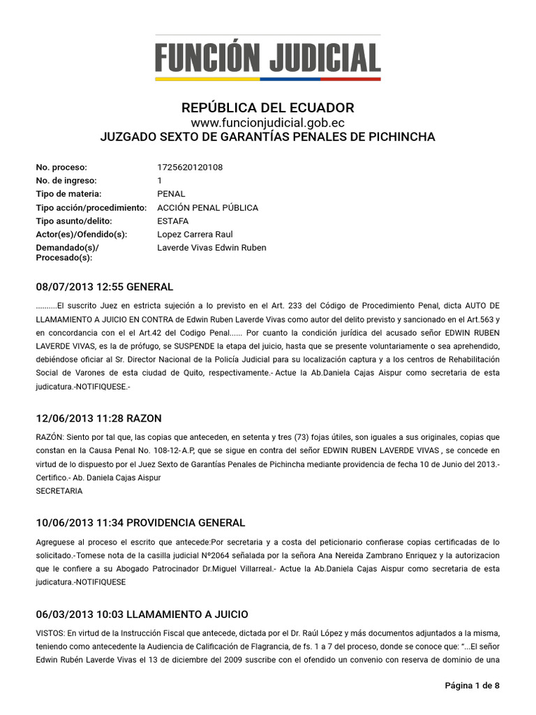 Expel 1725620120108 6914367 17102023 | PDF | Procedimiento Criminal ...