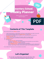 Elementary School Weekly Planner Pink Variant