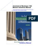 Legal Environment of Business 13th Edition Meiners Solutions Manual
