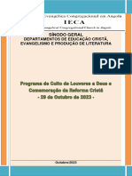 Programa de Culto - Domingo Da Reforma 2023