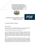 El Proceso Emancipador Centro Norte de América Del Sur