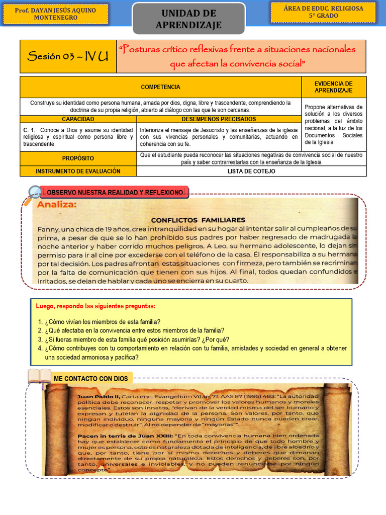 Sesion 3 IV Unidad Quinto Grado 2023 PDF