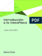 Grondin - Introducción A La Metafísica