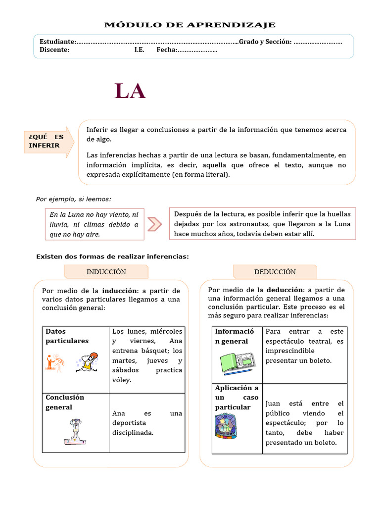 Inferencias y Hipótesis en Lectura | PDF | Inferencia | Razonamiento ...