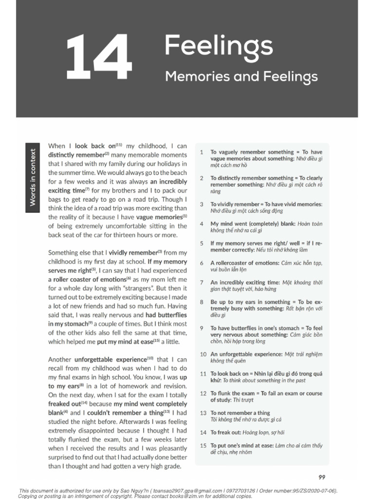 Unit 14 Feelings Pdf