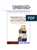 Financial Accounting A Critical Approach Canadian Canadian 4th Edition John Friedlan Test Bank
