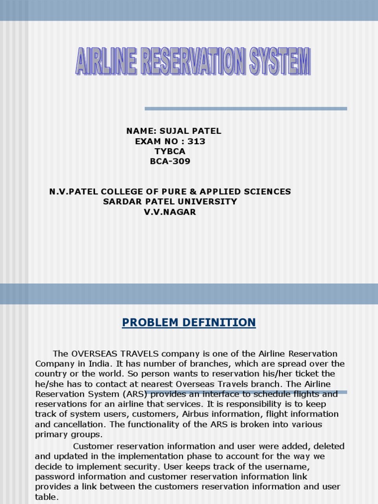 Airline Reservation System Overview | PDF