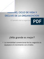 Tamaño, Ciclo de Vida y Declive de La Organización