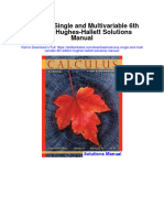 Calculus Single and Multivariable 6th Edition Hughes Hallett Solutions Manual