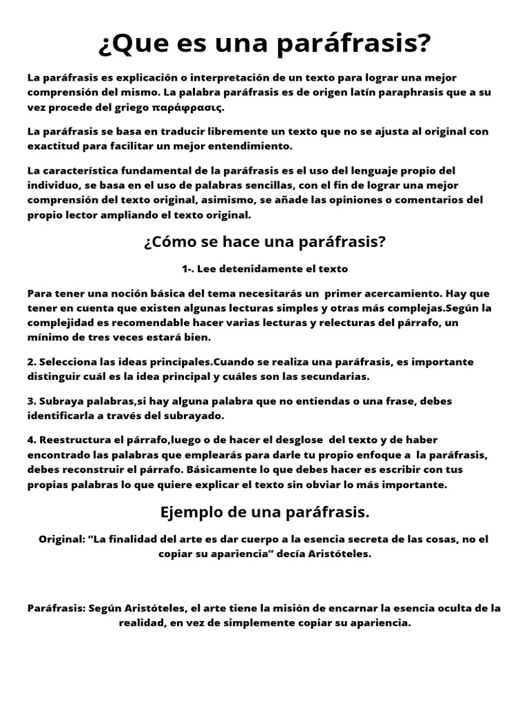 ¿Que es una paráfrasis_20230914_144638_0000 | PDF