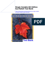 Calculus Single Variable 6th Edition Hughes Hallett Test Bank