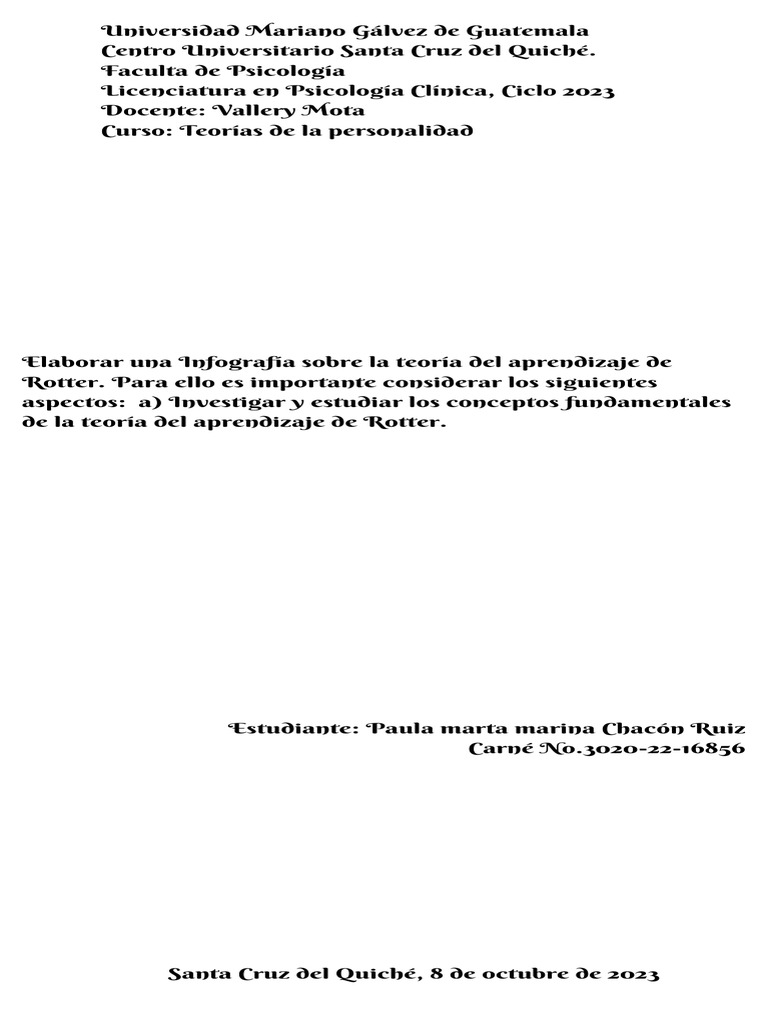 Teoría del Aprendizaje de Rotter | PDF | Relaciones personales, crianza ...