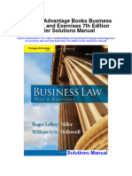 Cengage Advantage Books Business Law Text and Exercises 7th Edition Miller Solutions Manual