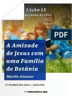 Subsidio A Amizade de Jesus Com Uma Familia de Betania Licao N° 13 2° TM 2023 Gratuito