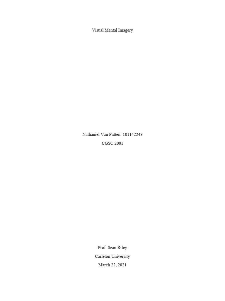 CGSC Paper | PDF | Mental Image | Working Memory