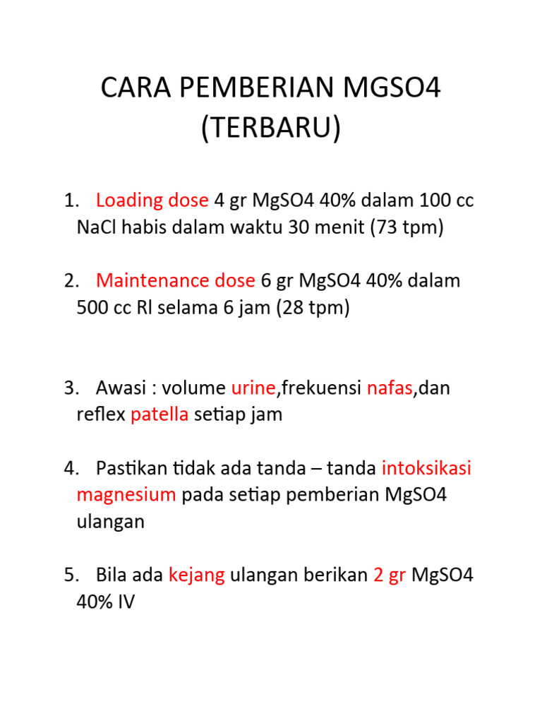 Pemberian MgSO4 untuk Eklampsia | PDF
