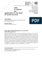 Post-New Public Management - Reform Ideas and Their Application The Field of Social Service