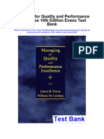 Managing For Quality and Performance Excellence 10th Edition Evans Test Bank