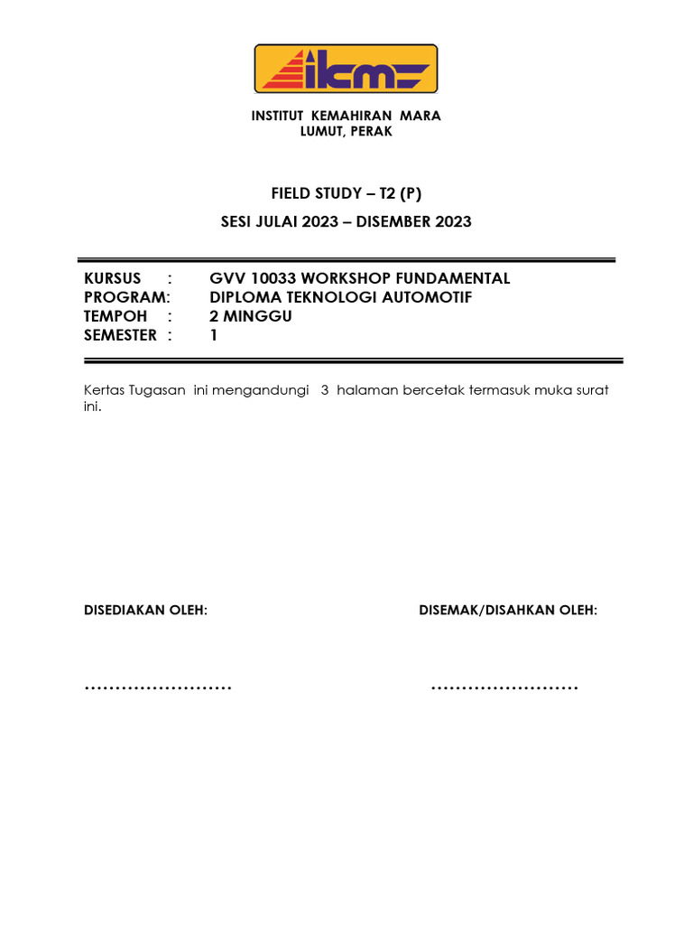 Contoh Tugasan Field Study 2023 | PDF