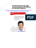 Managing Performance Through Training and Development 6th Edition Saks Solutions Manual