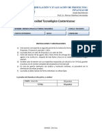 II Examen Formulación de Proyectos - Finanzas III