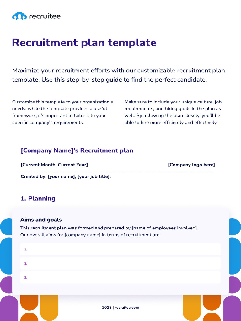EN - 2023 - Resource Hub - Recruitment Plan Template - Recruitee | PDF ...