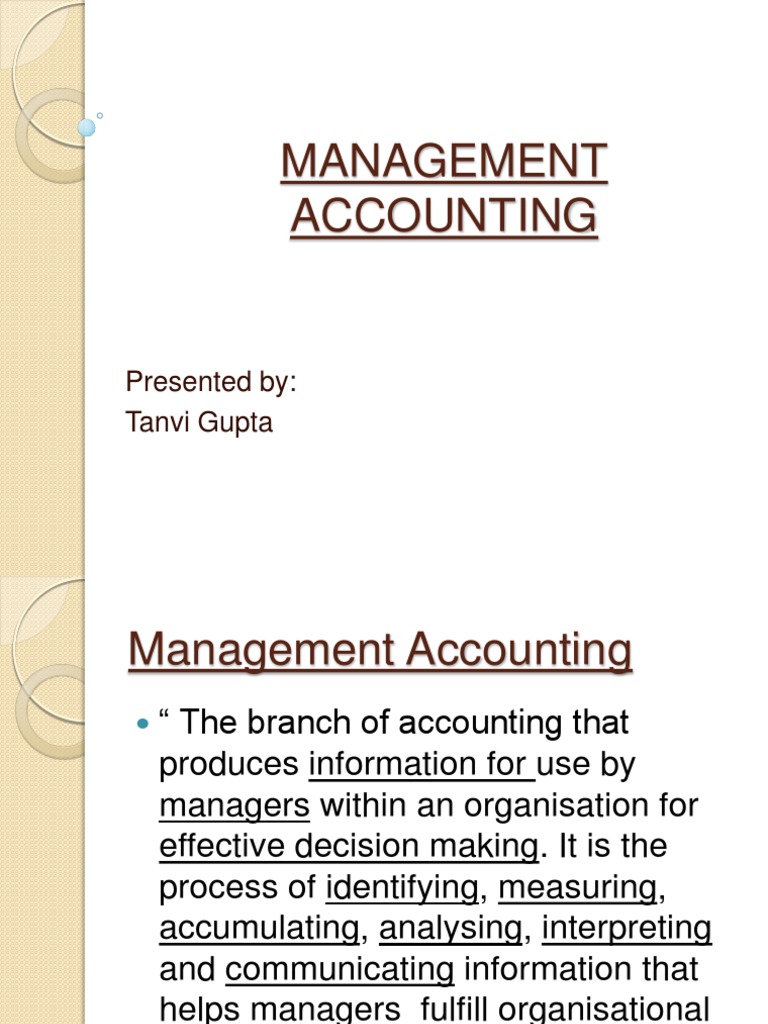 Understanding Management Accounting Essentials | PDF | Management ...