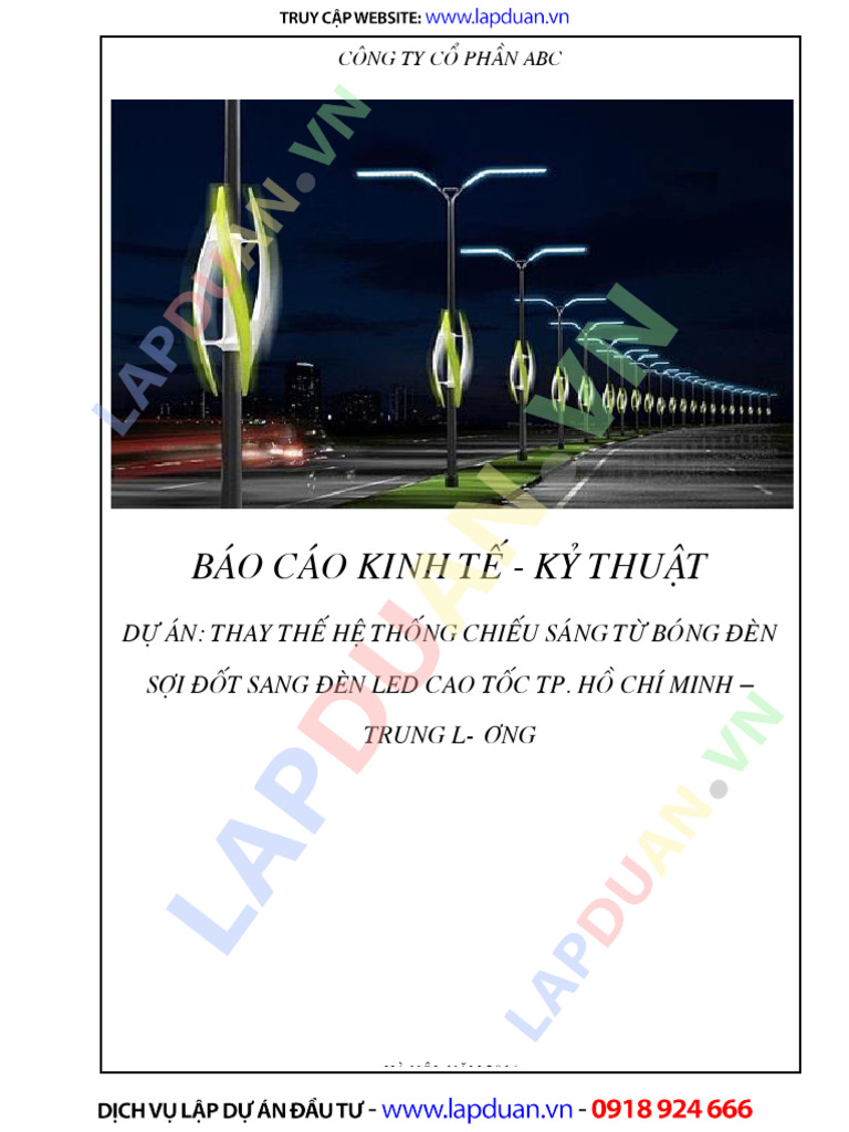 Báo cáo KTKT dự án thay thế hệ thống chiếu sáng | PDF