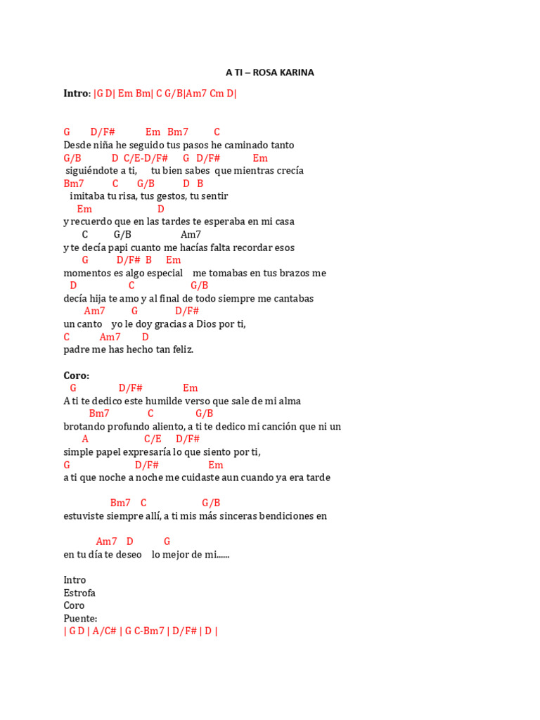 A Ti - Rosa Karina | PDF