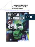 Medical Terminology For Health Professions 7th Edition Ehrlich Solutions Manual