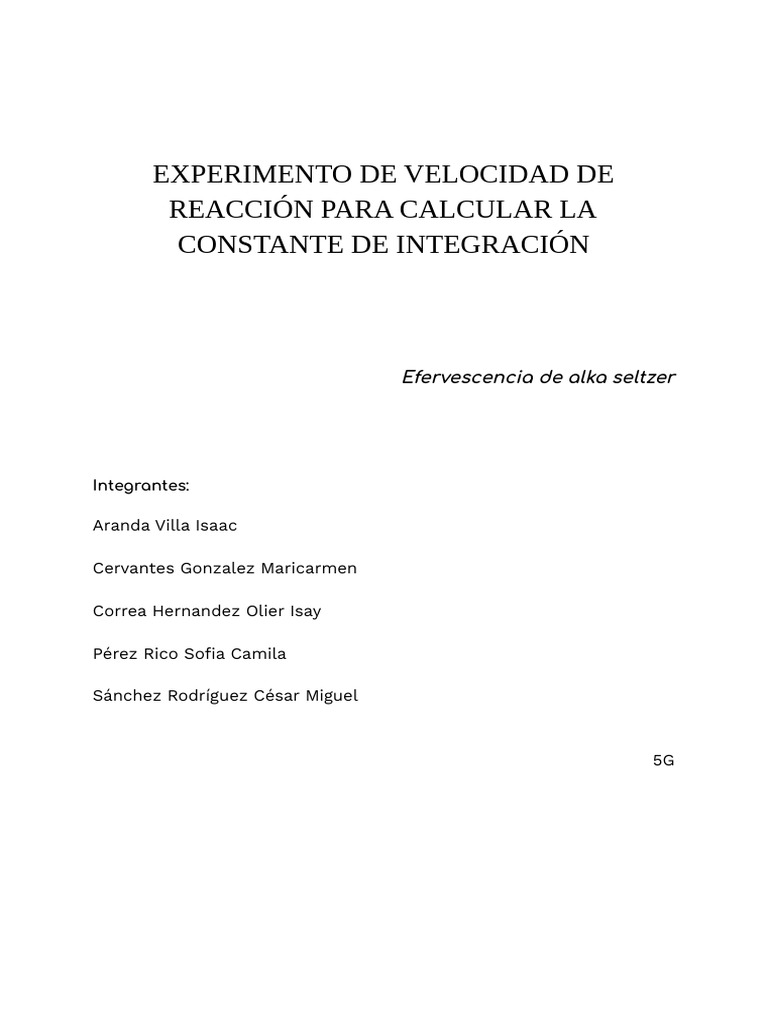 Cálculo de La Constante de Integración - Aranda - Cervantes - Corrrea ...