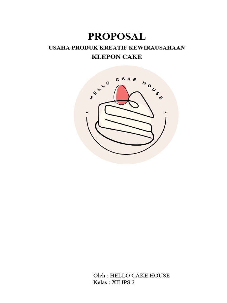 Usaha Klepon Cake: Proposal Kreatif Kuliner | PDF | Griya & Taman | Seni