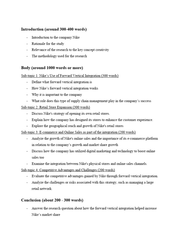Business Management IA Outline PDF