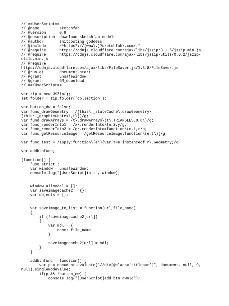 Sketchfab Script | PDF